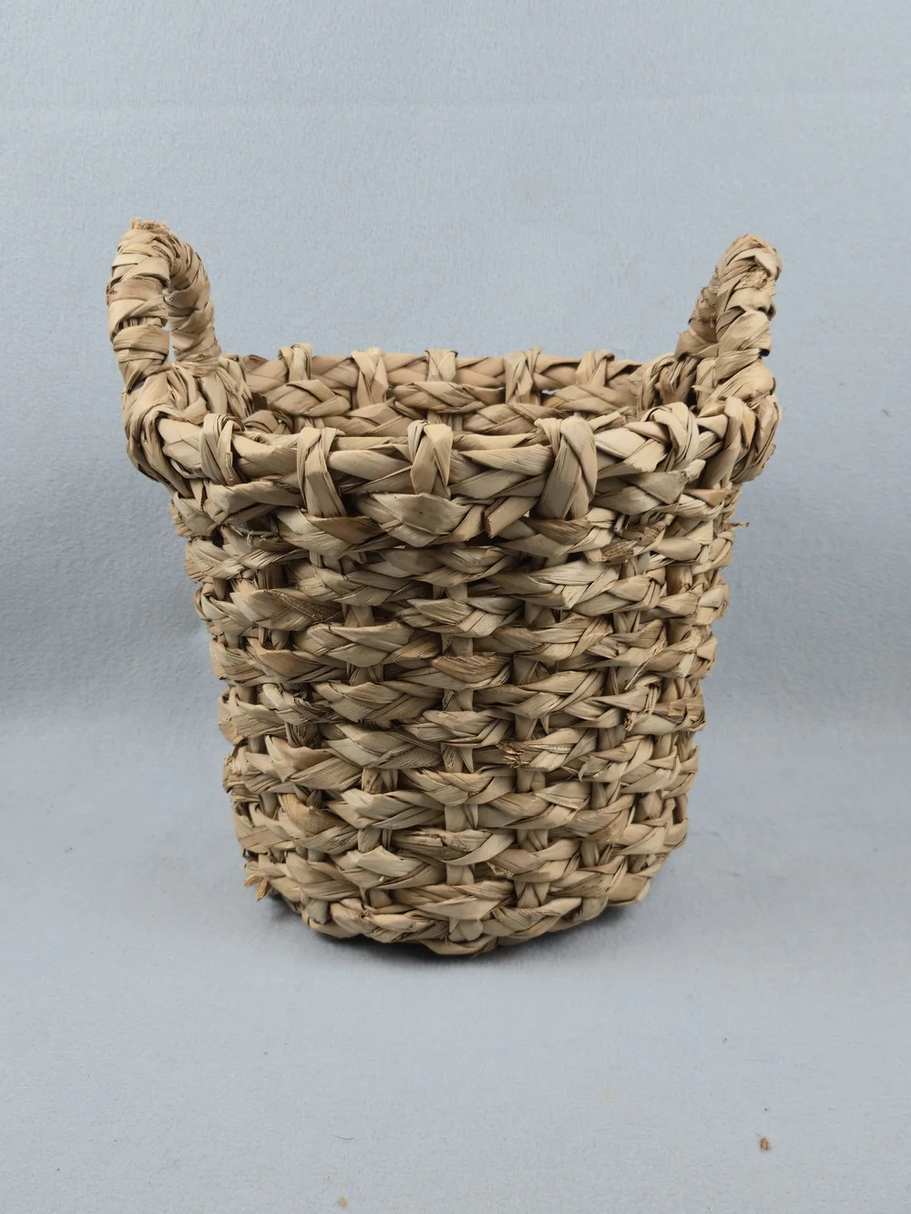 Chunky Woven Fiber Storage Basket Dual Handles Boho Farmhouse Planter Pot Cover